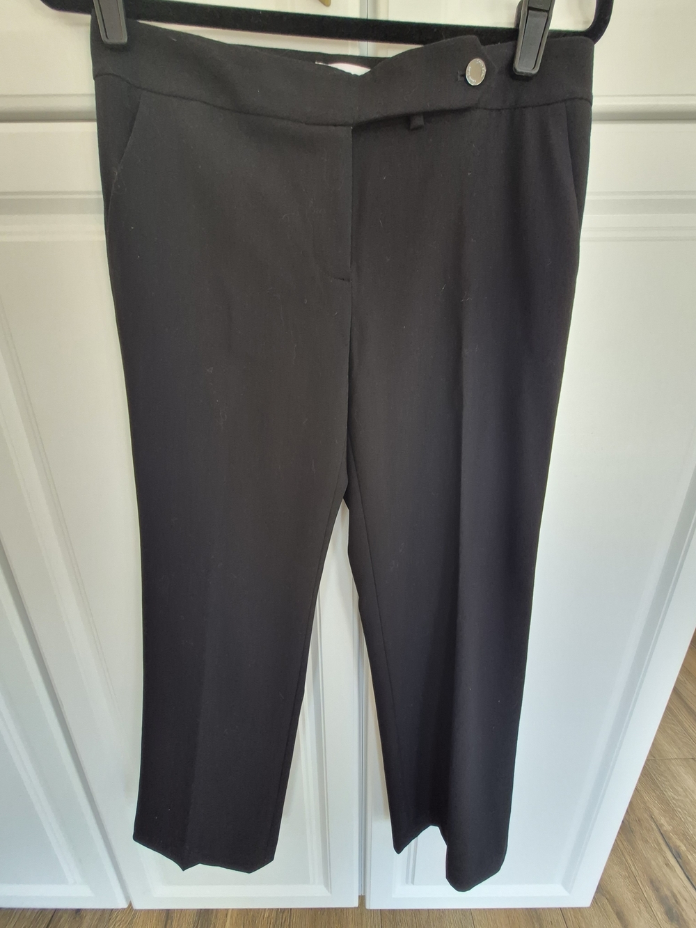 NWT Calvin Klein Women's Black Straight-Leg Dress Trousers 6P. 39" L, 9" Rise